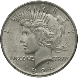 AMERICAN SILVER PEACE DOLLAR AU