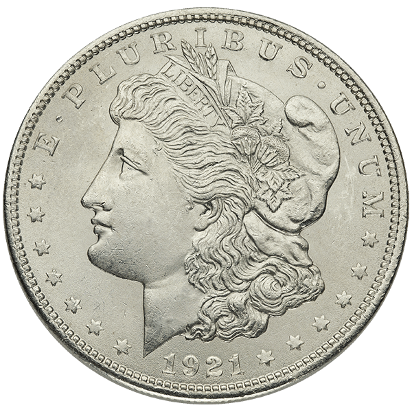 SILVER DOLLARS - 1921 AMERICAN SILVER MORGAN DOLLAR BU - RBUMORG1921