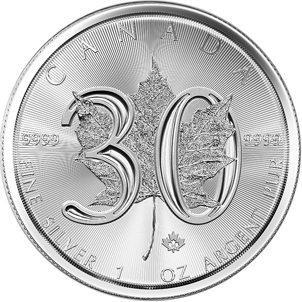 CANADIAN SILVER - 2018 1 OZ CANADIAN SILVER MAPLE LEAF 30TH ANNIVERSARY - 1SML1830TH