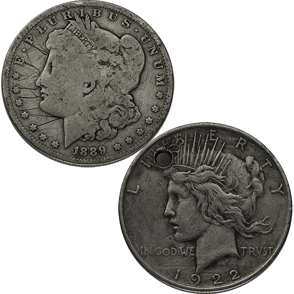 AMERICAN SILVER DOLLAR - DAMAGED