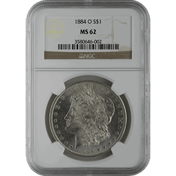 1878-1904 AMERICAN SILVER MORGAN DOLLAR NGC62