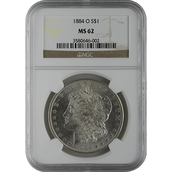 1878-1904 AMERICAN SILVER MORGAN DOLLAR NGC62