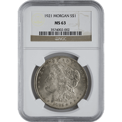 1878-1904 AMERICAN SILVER MORGAN DOLLAR NGC63