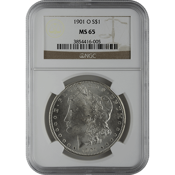 SILVER DOLLARS - 1878-1921 AMERICAN SILVER MORGAN DOLLAR NGC65 - RMORG$NGC65