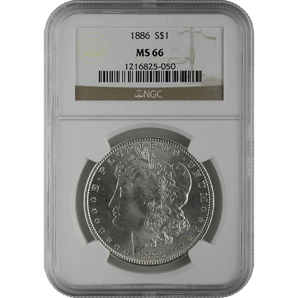 SILVER DOLLARS - 1878-1921 AMERICAN SILVER MORGAN DOLLAR NGC66 - RMORG$NGC66