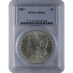 1878-1921 AMERICAN SILVER MORGAN DOLLAR PCGS64