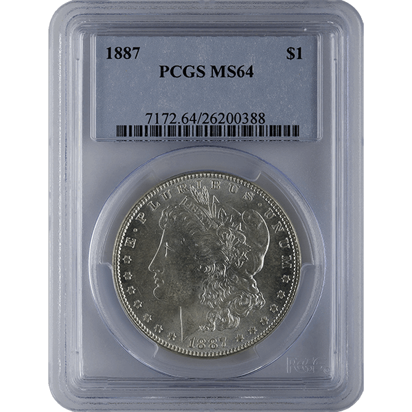 1878-1921 AMERICAN SILVER MORGAN DOLLAR PCGS64