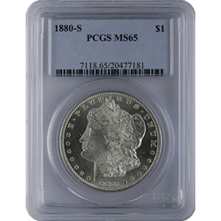1878-1921 AMERICAN SILVER MORGAN DOLLAR PCGS65