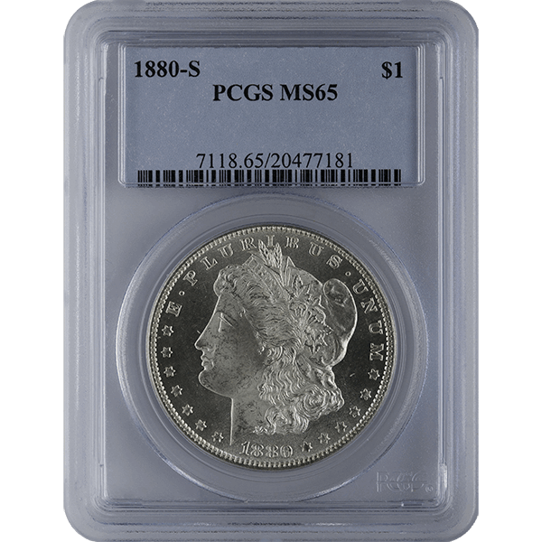 1878-1921 AMERICAN SILVER MORGAN DOLLAR PCGS65