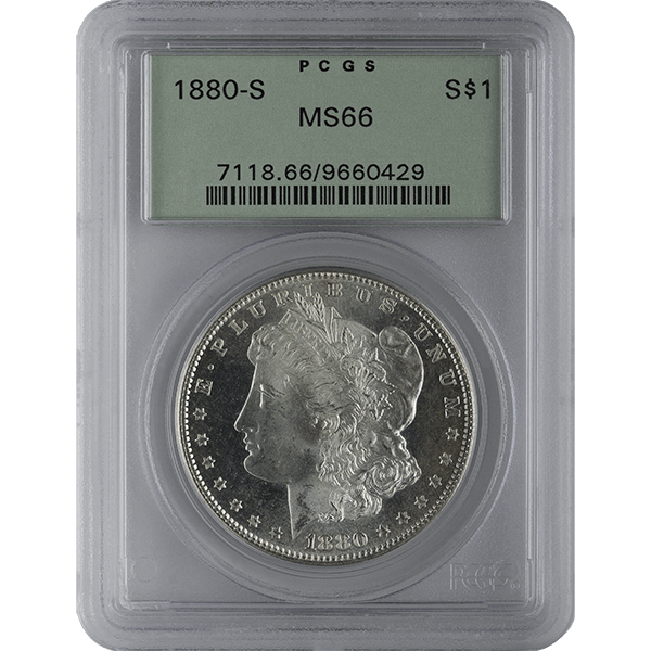 1878-1921 AMERICAN SILVER MORGAN DOLLAR PCGS66