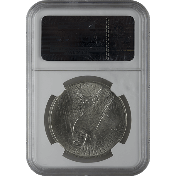 1921-1935 AMERICAN SILVER PEACE DOLLAR NGC62