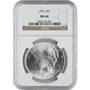 1921-1935 AMERICAN SILVER PEACE DOLLAR NGC66