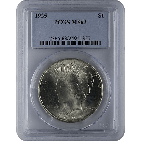1921-1935 AMERICAN SILVER PEACE DOLLAR PCGS63