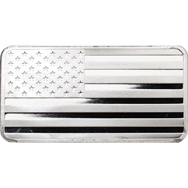 10 OZ SILVER BAR FLAG HIGHLAND MINT