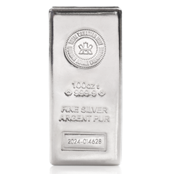 Royal Canadian Mint 100 oz .9999 Silver Bar