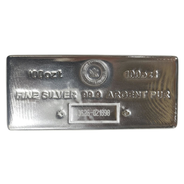 2026 100 oz Silver Bar Royal Canadian Mint, front