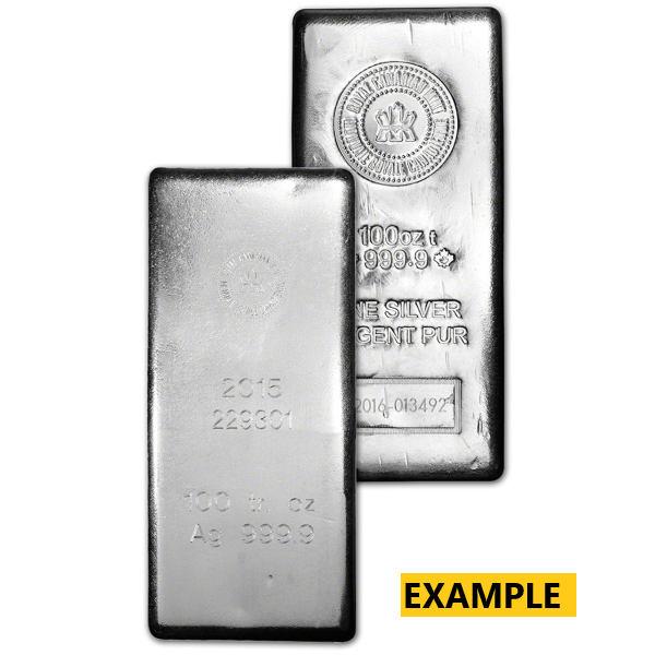 100 OZ SILVER BAR ROYAL CANADIAN MINT