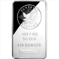 100 OZ SILVER BAR SUNSHINE
