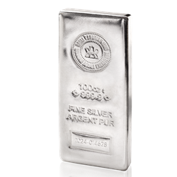 Royal Canadian Mint 100 oz .9999 Silver Bar