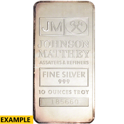 Johnson-Matthey 10 oz .999 Silver Bar (Vintage)