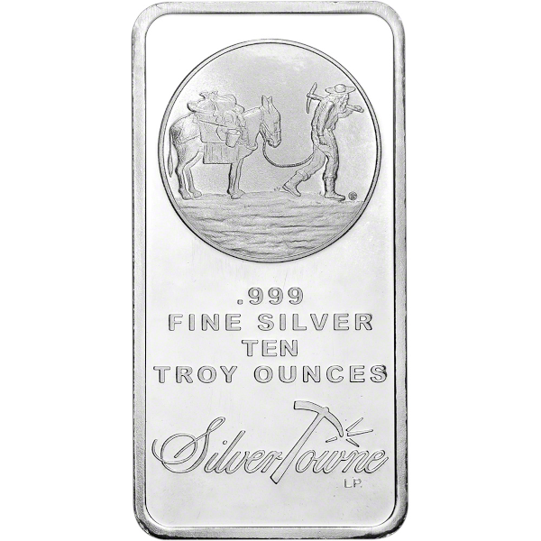 10oz Silver Bar - Prospector Silvertowne 