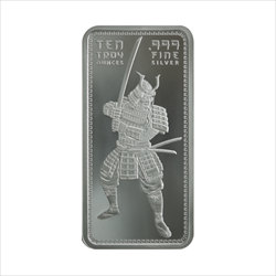 10 OZ SILVER BAR SAMURAI WARRIOR