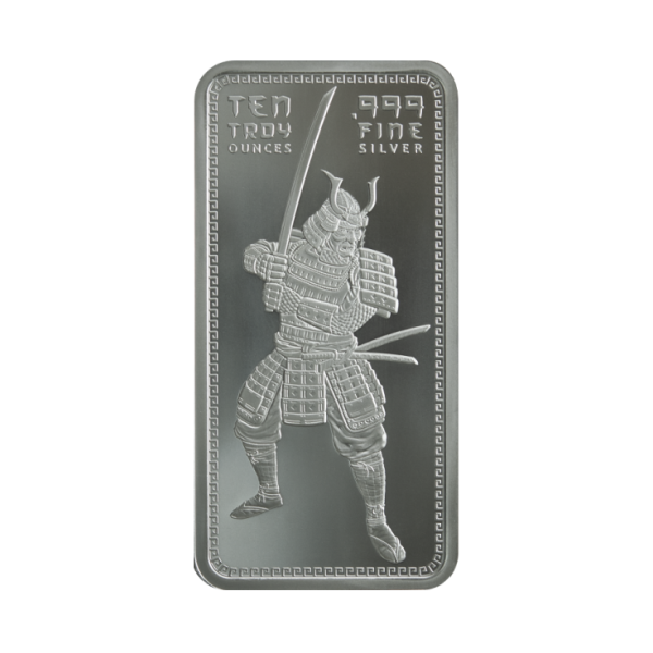 10 OZ SILVER BAR SAMURAI WARRIOR