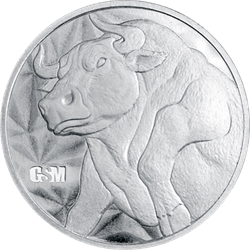 1/10 oz Silver Round Bull And Bear Golden State Mint