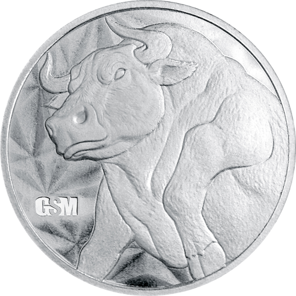 SILVER ROUNDS FRACTIONAL - 1/10 OZ SILVER ROUND BULL AND BEAR GOLDEN STATE MINT - .1SRDBBGSM