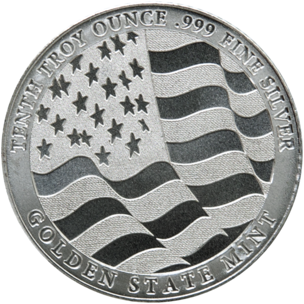 SILVER ROUNDS FRACTIONAL - 1/10 OZ SILVER ROUND EAGLE GOLDEN STATE MINT - .1SRDEAGSM