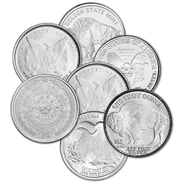 1/10 OZ SILVER ROUND GENERIC BRAND