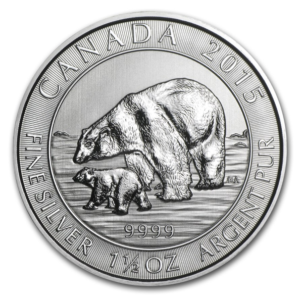 CANADIAN SILVER - 2015 1.5 OZ SILVER POLAR BEAR AND CUB - 1.5SPO15