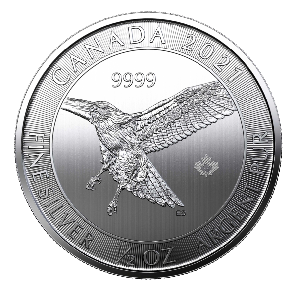 CANADIAN SILVER - 2021 1/2 OZ CANADIAN SILVER RED-TAILED HAWK - .5SHA21