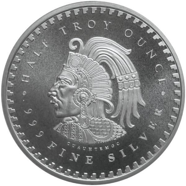 SILVER ROUNDS FRACTIONAL - 1/2 OZ SILVER ROUND AZTEC CALENDAR - .5SRDAZ