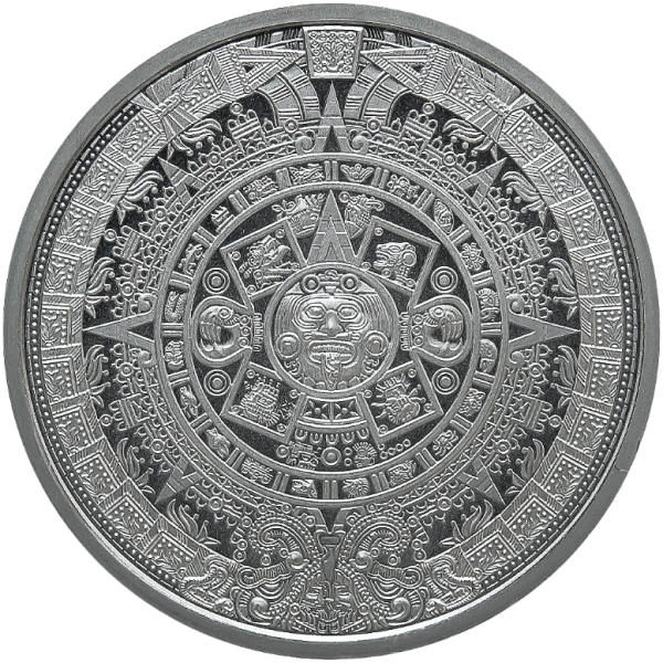 SILVER ROUNDS FRACTIONAL - 1/2 OZ SILVER ROUND AZTEC CALENDAR - .5SRDAZ