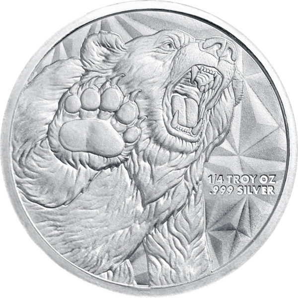 SILVER ROUNDS FRACTIONAL - 1/4 OZ SILVER ROUND BULL AND BEAR GOLDEN STATE MINT - .25SRDBBGSM