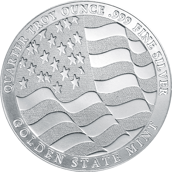SILVER ROUNDS FRACTIONAL - 1/4 OZ SILVER ROUND EAGLE GOLDEN STATE MINT - .25SRDEAGSM