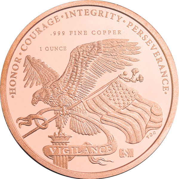 COPPER - 1 OZ COPPER ROUND 250TH ANNIVERSARY GOLDEN STATE MINT - 1CRD250