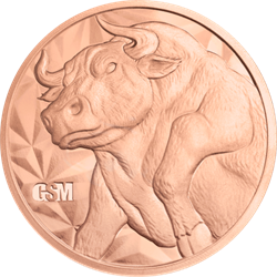 1 oz Copper Round Bull And Bear Golden State Mint