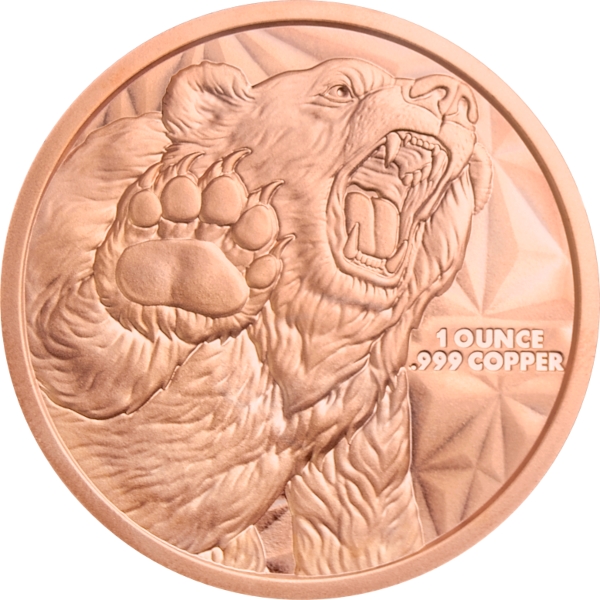 1 oz Copper Round Bull And Bear Golden State Mint, back