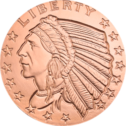1 oz Copper Round Incuse Indian