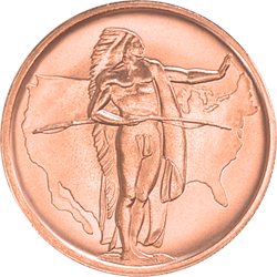 1 oz Copper Round Oregon Trail
