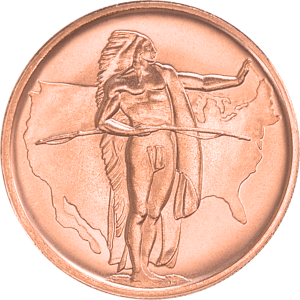 1 oz Copper Round Oregon Trail, front