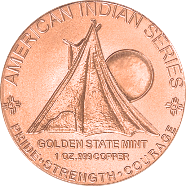 1 oz Copper Round Oregon Trail, back