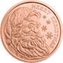 1 OZ COPPER ROUND SANTA GOLDEN STATE MINT