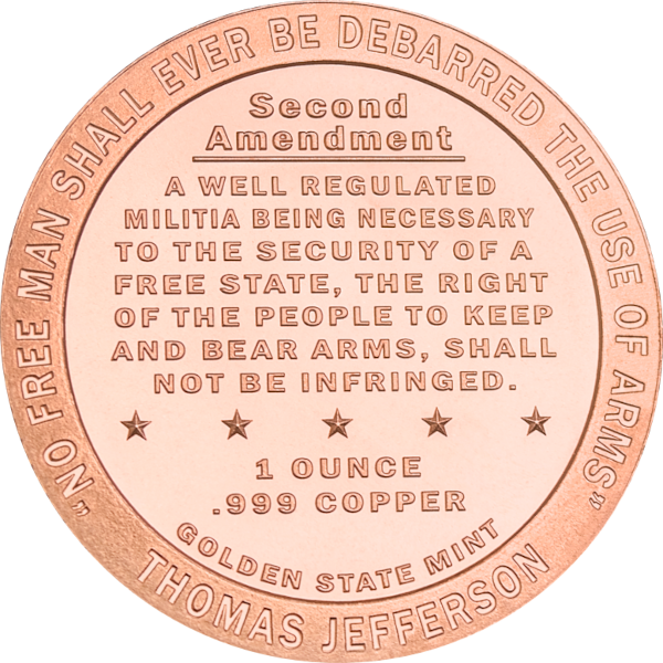 COPPER - 1 OZ COPPER ROUND SECOND AMENDMENT - 1CRDSE