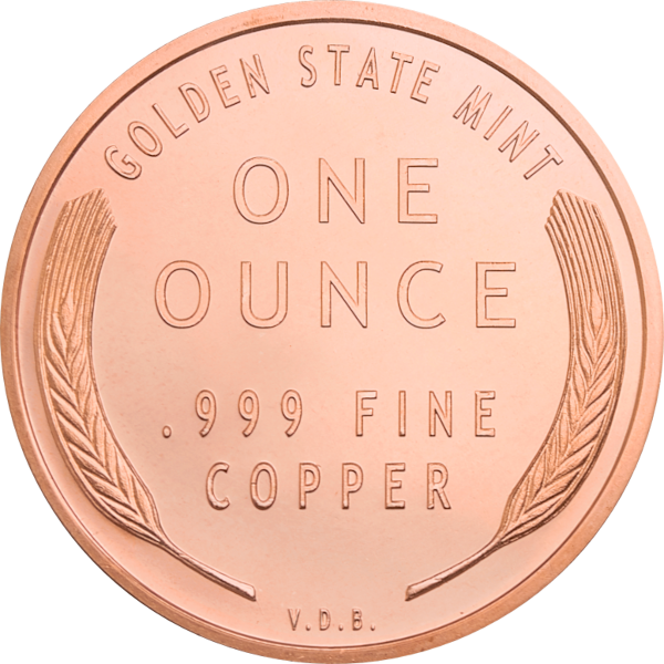 COPPER - 1 OZ COPPER ROUND WHEAT CENT - 1CRDWH