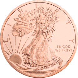 1 oz Copper Round Walking Liberty