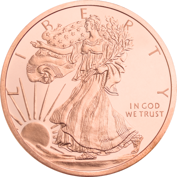 COPPER - 1 OZ COPPER ROUND WALKING LIBERTY - 1CRDWL
