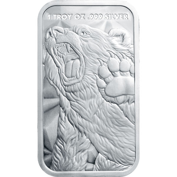 SILVER BARS 1 OZ - 1 OZ SILVER BAR BULL AND BEAR GOLDEN STATE MINT - 1SBBBGSM